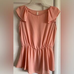 Elegant Peach Sleeveless Blouse